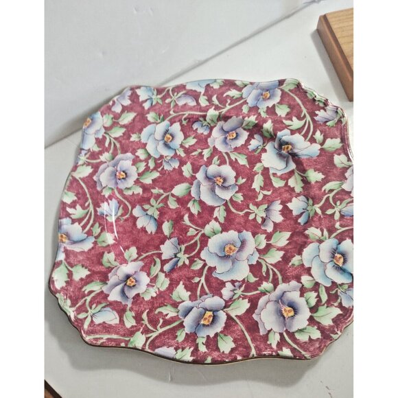 Square Dinner Plate 9 3/4" June Festival by Royal Winton 1930 - Picture 8 of 15